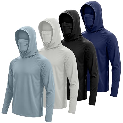 CXQVRLIXO 4 Pack Men Sun Hoodie, UPF 50+ Casual Sweatshirt