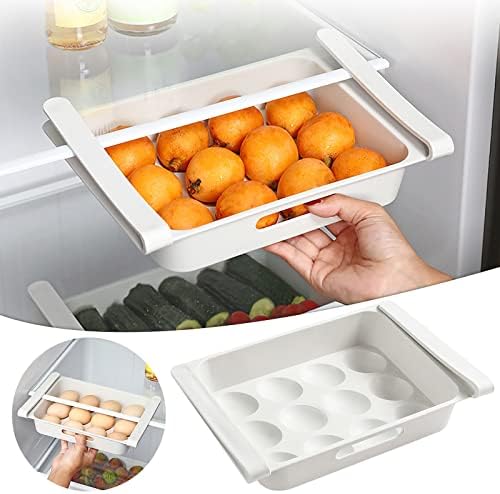 WOHSAO Refrigerator Egg Drawer, Snap-on Egg Holder for Refrigerator Organizes and Protects Eggs - Adjustable and Space Saving Egg Storage Container for Refrigerator
