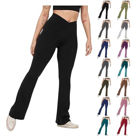 Senyentie High Waisted Leggings for Women Stretch Tummy Control Workout Running Flare Yoga Pants Plus Size Workout Pants Cover