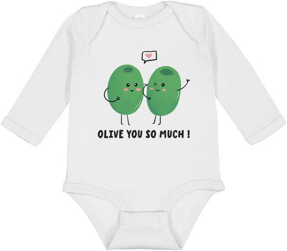 TATY Kids Olive You So Much Long Sleeve Baby Infant Bodysuit