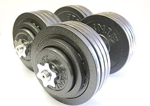 TELK – Adjustable Dumbbell Set 200 (100lb x 2) – Home Gym Weight Set with Baked Enamel Cast Iron Plates – Space-Saving Free Weights for Strength Training
