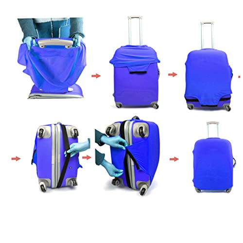 IMIKEYA Protectora de Maleta Elástica para Equipaje de Funda de Viaje Azul para Maletas Resistente la Suciedad y Arañazos Asas