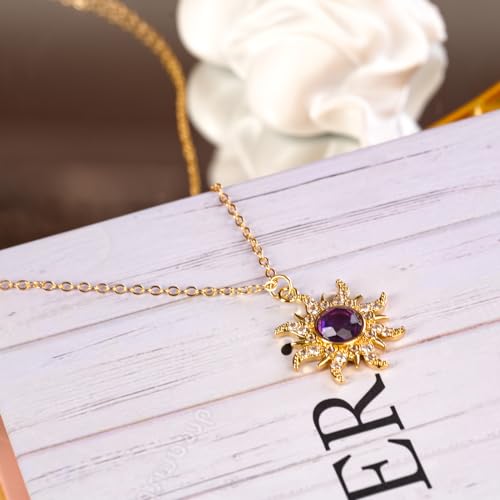 Tangled Rapunzel Necklace for Women Tangled Sun Necklace Sun Pendant Necklace Princess Jewelry Princess Necklace Halloween3