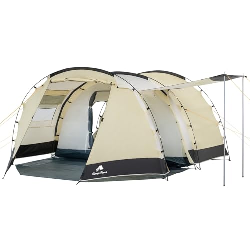 CampFeuer – Tunnelzelt Familienzelt 3000mm Wassersäule, Sand/schwarz - 6