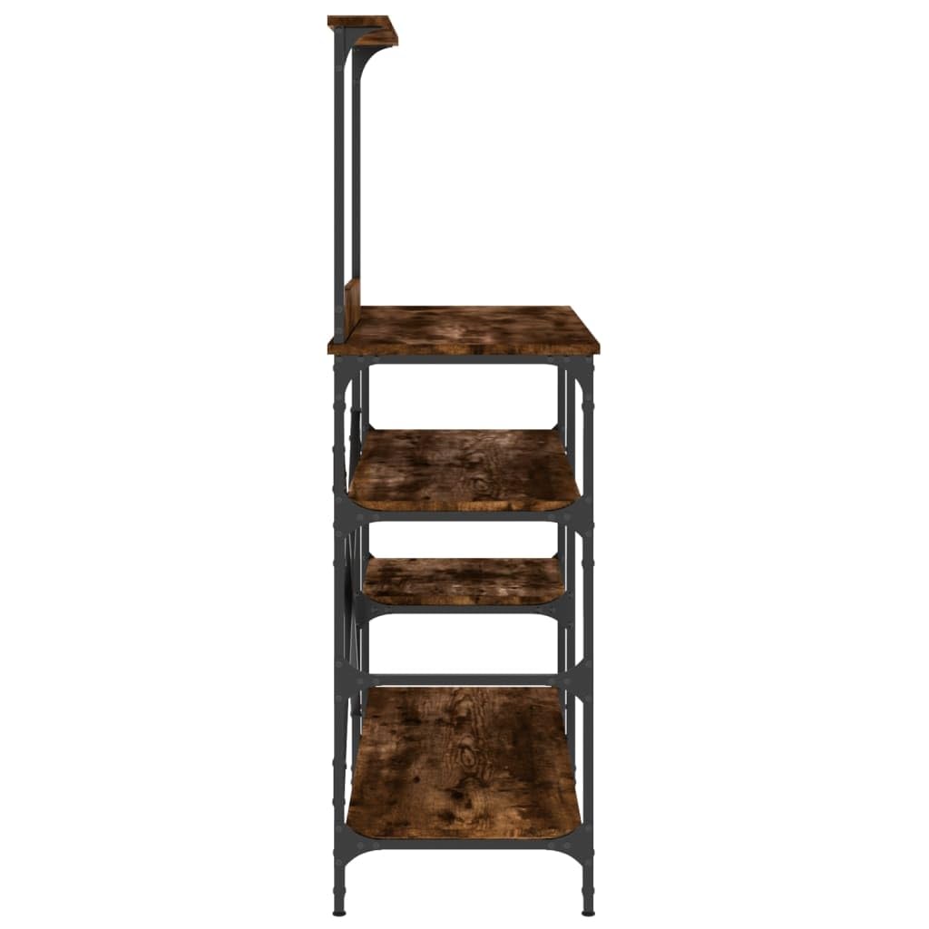 Generisch Bäckerregal Räuchereiche 90x40x132 cm Holzwerkstoff und Metall,Heim Garten,Küche Esszimmer,Küchenhelfer -utensilien,Küchenorganizer,Küchenutensilienhalter -ablagen-845418