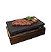 MYFSPORTS Mini grille de barbecue en ardoise sûre et fiable en granit volcanique - Poêle à steak isolée - Pour barbecue - Table teppanyaki - Couleur : ardoise volcanique