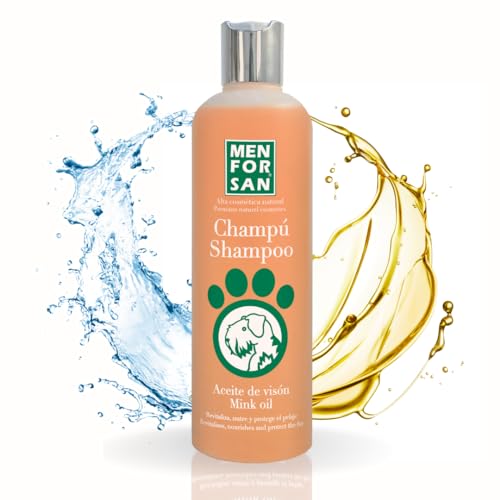MENFORSAN Shampooing à l'huile de Vison pour Chiens 300ml, Hydrate en Profondeur les Pelages Secs