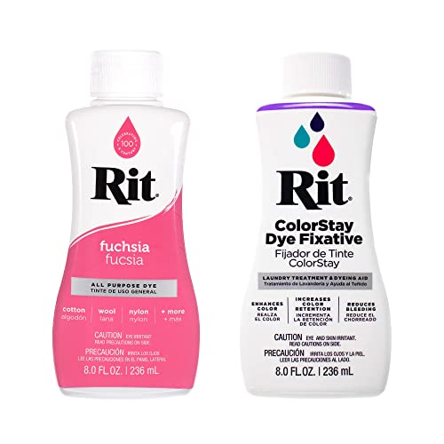 Rit Dye – 237 ml, flüssige Stofffarbe für Kleidung, Dekoration und Handwerk – Fuchsia mit Farbfixiermittel