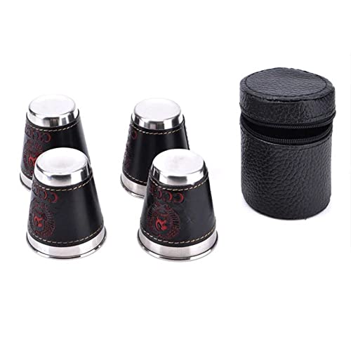 zaoalife Stainless Steel Cups, 4Pcs 70ml Stainless Steel Shot Glasses, Travel Coffee Mug, Outdoor Camping Cup, Travel Cup for Travel Picnic
