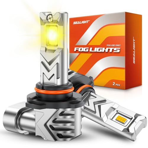 Image of SEALIGHT 9145 9140 H10 LED Fog Light Bulbs Yellow, 17000LM Super Bright H10 LED Fog Lights Amber Yellow, 800% Brighter High Penetration, Plug & Play, Pack of 2