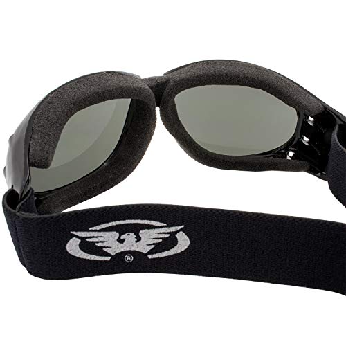 Image of Global Vision Eliminator Dirt Bike Padded Motorcycle Riding Goggles for Men and Women (Black Frame /Smoke Lens)