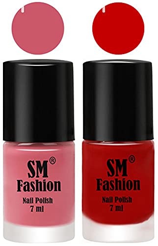 Image of Long Lasting Nail Polish | Nail Paint Combo 7 ml Each) - Set of 2 Nude Pink-Orange