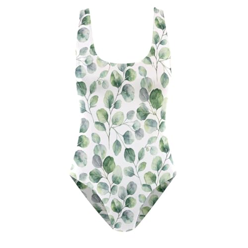 Traje de baño de una pieza con control de abdomen de hojas de eucalipto 5