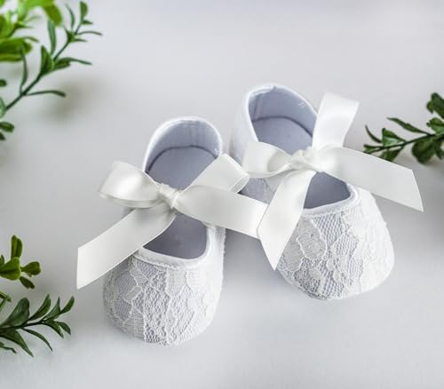 Cherished Moments Baby Baptism Shoe with Lace in Light Ivory with Headband, Gift for Christening or Dedication for Baby Girl (Sizes 0)4