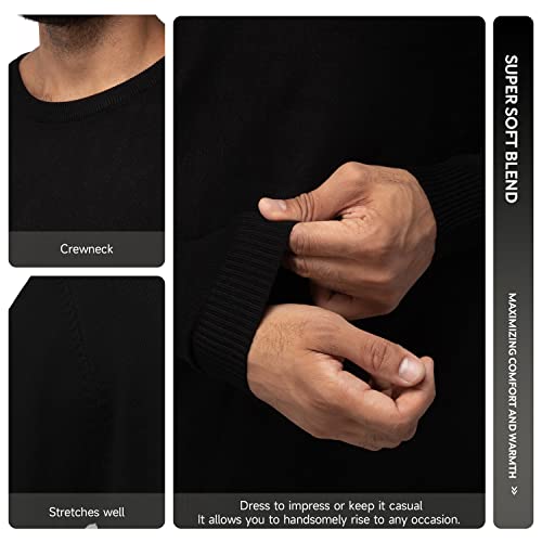 X Ray XMW-39136-BLACK-M Mens Crew Neck Sweater Slim Fit Midweight Pullover Sweater thumb #6