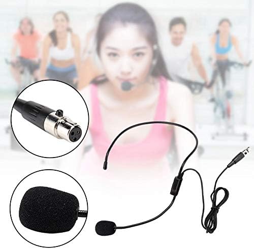 ASHATA Head-mounted Microphone, Mini XLR 3 Pins Headset Microphone MIC for Voice Amplifier Amp Loudspeaker, Fitness Instructor, Yoga, etc
