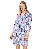 Lilly Pulitzer Silvia Dress UPF 50+ Oyster Bay Navy Shroom with A View XS