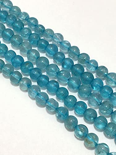Apatite bleue en perles rondes 5 mm pour créer des bijoux bohèmes à porter tout l'été