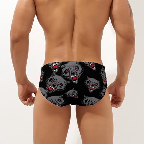 Aggressiveness of Wolf Mens Swim Briefs Bikini Sexy Low Rise Trunks Swimsuit Bathing Suit Beach2