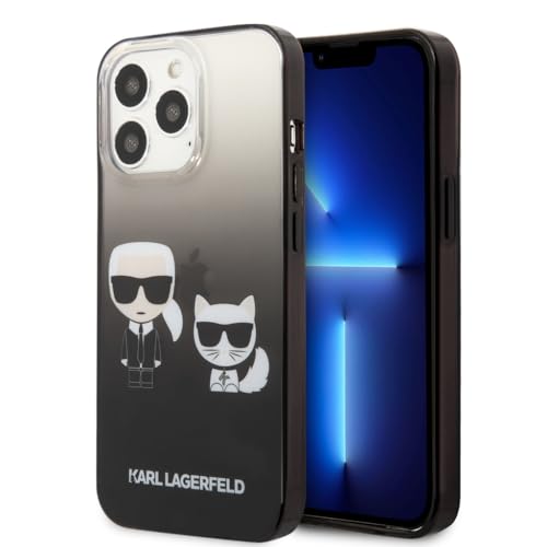 Karl Lagerfeld KLHCP13LTGKCK Coque de protection pour iPhone 13 Pro/13 6,1" Noir Gradient Ikonik Karl & Choupette