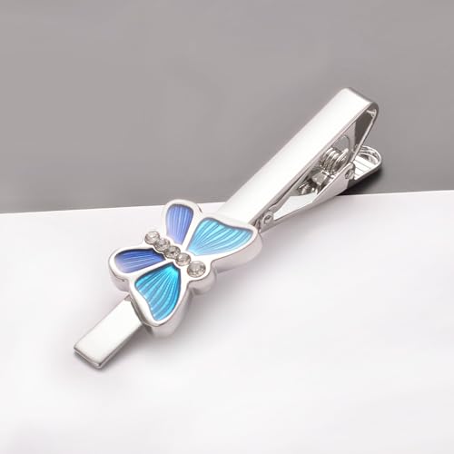 Image of Unique Insect Tie Clip for Men Bee Fish Butterfly Turtle Ladybug Novelty Tie Bar Silver Gold Animal Party Anniversary Jewelry Gift