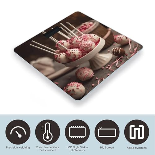 Báscula digital de baño Stack of Cake Pops con pantalla LED miniatura 3