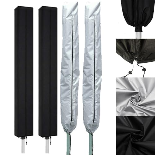 Vasiumic Wetterfeste Oxford-Gewebe-Abdeckung für Wäscheständer, für Garten, Outdoor, drehbar, für Möbel, Schutz vor Regen, Sonne, Staub, mit sicherer Passform, Schwarz (D) – Bild 7