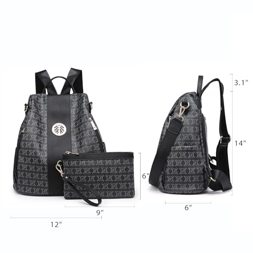 Image of Women Fashion Backpack Purse Multi Pockets Anti-Theft Rucksack Travel Shoulder Bag Handbag