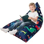Lukeight Dinosaur Bean Bag Lounger Chair with Memory Foam for Kids Teens Adults, Bean Bag Sofa with Removable Cover, Cozy Beanbag Chair for Living Room, Lazy Sofa for Gaming and Reading, X-Large