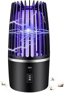 YurDoca Mosquito Killer, Bug Zapper, 2 in 1 Portable Electric Mosquito Killer, Rechargeable Electric Fly Killer Indoor for Home Use, Portable Fly Catcher Killer Electric for Indoor Outdoor, Black-d