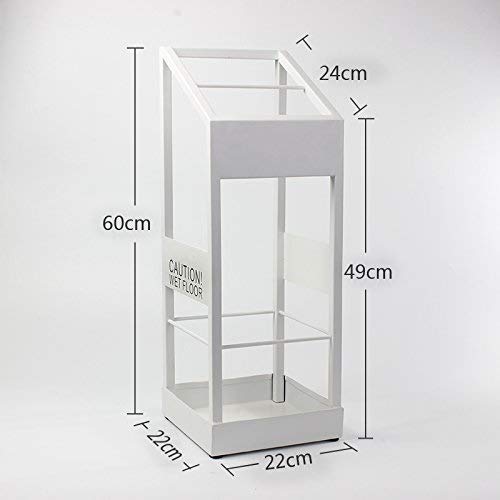 Porte-Parapluie Étagère Ménage Multifonction Blanc Métal pour Hall - 3