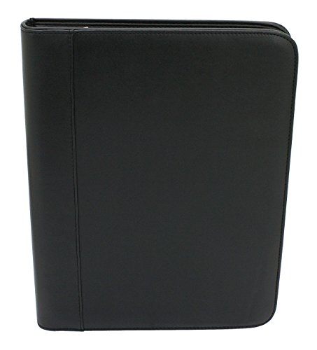 Porte-documents en cuir véritable noir Friedrich | Organiseur luxe avec classeur à anneaux