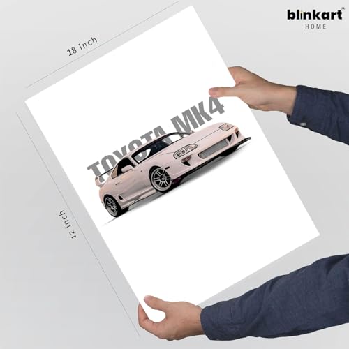 Image of BLINKART Toyota Supra MK4Car Posters Sticker Gift Items for Boys Room Wall Decor || Comes with Double-Sided Tape|| Decoration Bedroom Living Room Office Studio Decor | 12x18 In (A3) - CAR-274