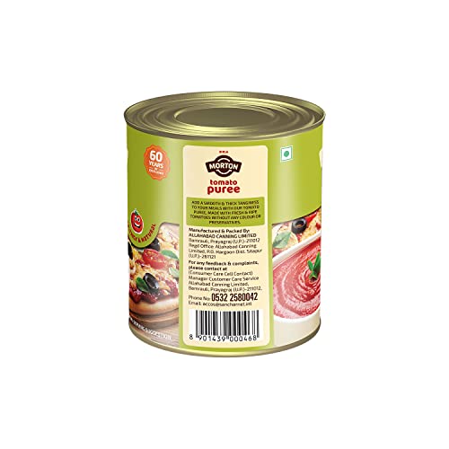 Morton Tomato Puree | Sweet & Tangy Flavor | 825g Tin | Ready-to-Use Tomato Paste for Cooking, Pasta, Pizza, Sauces & Indian Gravies | Pack of 2 - Image 3 thumbnail
