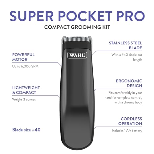 image for Wahl Professional Animal Super Pocket Pro Pet, Dog, & Cat Trimmer & Gr
