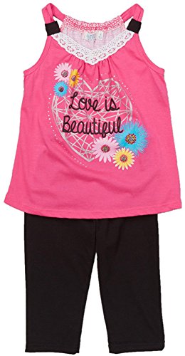 Image of ToBeInStyle Girl's Sleeveless Tank Top & Leggings 2 Piece Outfit Casual Dress Style Set