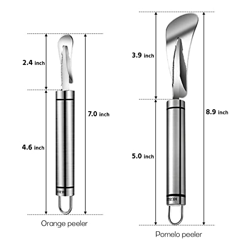 Supmaka Orange Peeler Stainless Steel Grapefruit Knife Citrus Peeler - 2 Pieces Citrus Peeler For Cocktails, Kitchen Gadgets, Sliver Finish #TOP4
