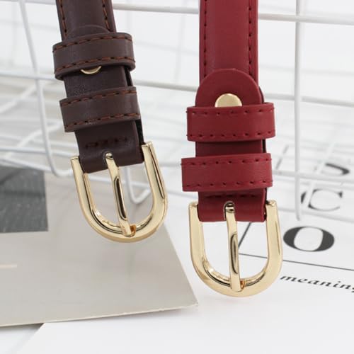 Women's Skinny Belt, Leather Waist Belt, Thin Belts with Gold Alloy Buckle Belt for Jeans & Dress4