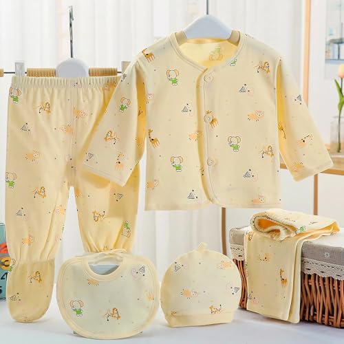 Unisex Baby Clothes 5 Piece Layette Sets Cotton Newborn Clothes Gift Set For 0-3 Months2