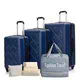 3 Piece Luggage Set with Packing Cube System,ABS Hardside Suitcase & Duffle Bag with Spinner Wheels,Carry-On Travel for Men & Women