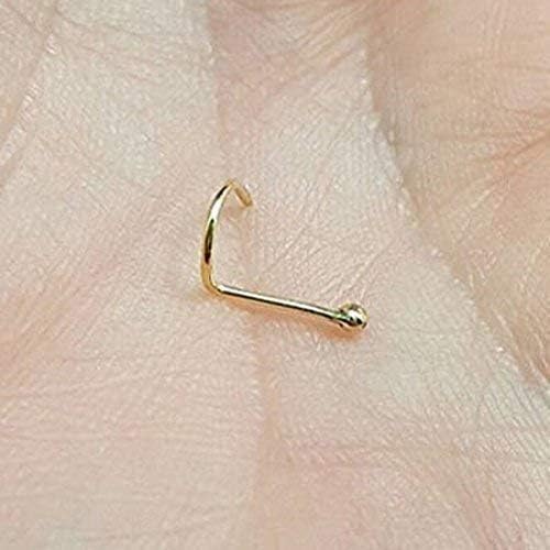 18k Gold Nose stud. Solid 18k Yellow Gold ball nose stud. 18k Gold jewelry.