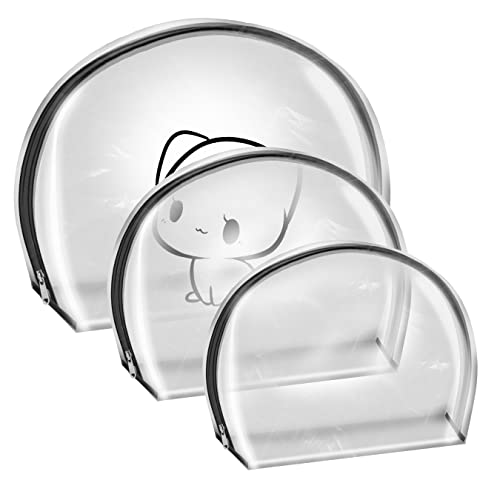 NISUN Set of 3 Multipurpose Transparent Travel Pouch Toiletry Kit Bag Cosmetic Pouch for Women Makeup Organizer Bag, Shaving Kit Toiletry Bag for Men (Transparent)