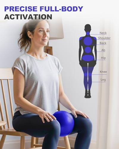 Trideer 9-Inch Pilates Ball, Small Exercise Ball for Yoga, Core Training, Physical Therapy, Balance, Stability and Stretching Pilates Equipment with Inflation Straw - Thumbnail 4