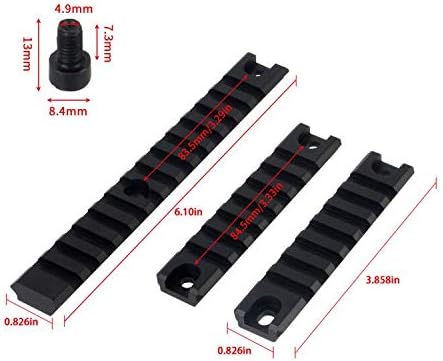 ToopMount Tactical Picatinny Rail Mount G36 3-Piece Long Picatinny Rail System Outdoor Hunting Accessories 20mm Picatinny Rail Set Military Grade Aerospace Aluminum Alloy - Image 3