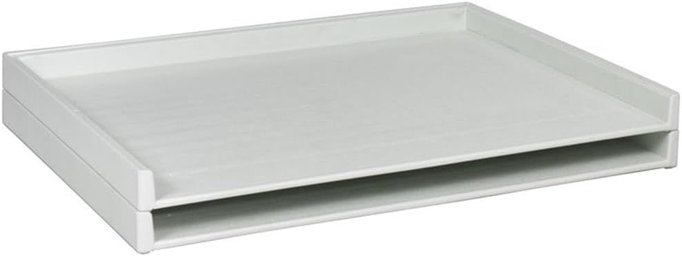 Pemberly Row Giant Stack Plastic File Tray, 45.25"x34"x3", HDPE Material, White Finish, Set of 2, Extra Sturdy High-Density Design, Stackable Up to 5 Feet for Office Flat File Storage