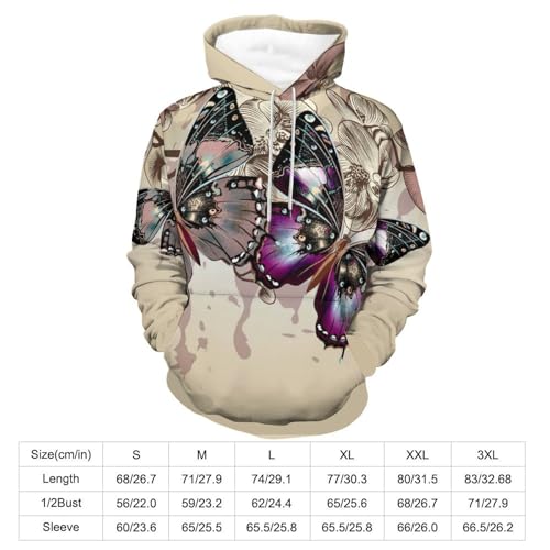 Sweats à capuche papillon rétro | Pull unisexe taille S - 2
