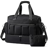 LOVEVOOK Weekender Bags for Women, Travel Duffel Bag, Large Overnight Bags with Shoe Compartment, 38L Carry on Gym Hospital Bag with Wet Pocket, 2 Pcs