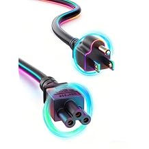 Universal Laptop Power Cord, 16AWG, NEMA 5-15P to IEC C5, 3-Prong AC Cable, 10A 125V 6FT