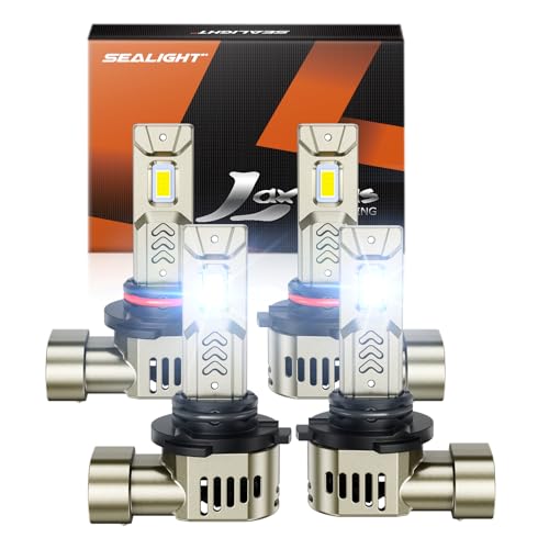 SEALIGHT 9005 9006 Bulbs Combo, 6500K White Super Bright 9005/HB3 9006/HB4 Fog Light Bulbs, Plug and Play, Pack of 4