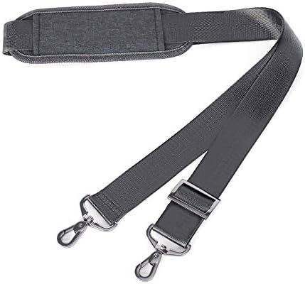MOSISO 56 inch Shoulder Strap, Adjustable Thick Soft Universal Replacement Non-Slip Comfort Fit Padded with Metal Swivel Hooks for Laptop Shoulder Bag/Laptop Messenger Bag/Crossbody Bag, Black